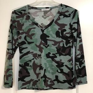 Moking Top Camo 3/4 Sleeves Top